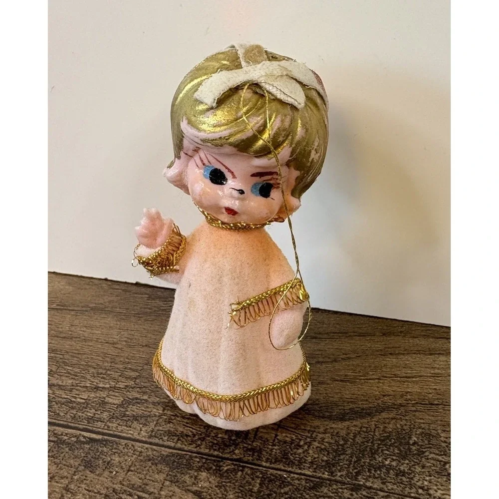 Vintage Christmas Flocked Choir Girl 3.5